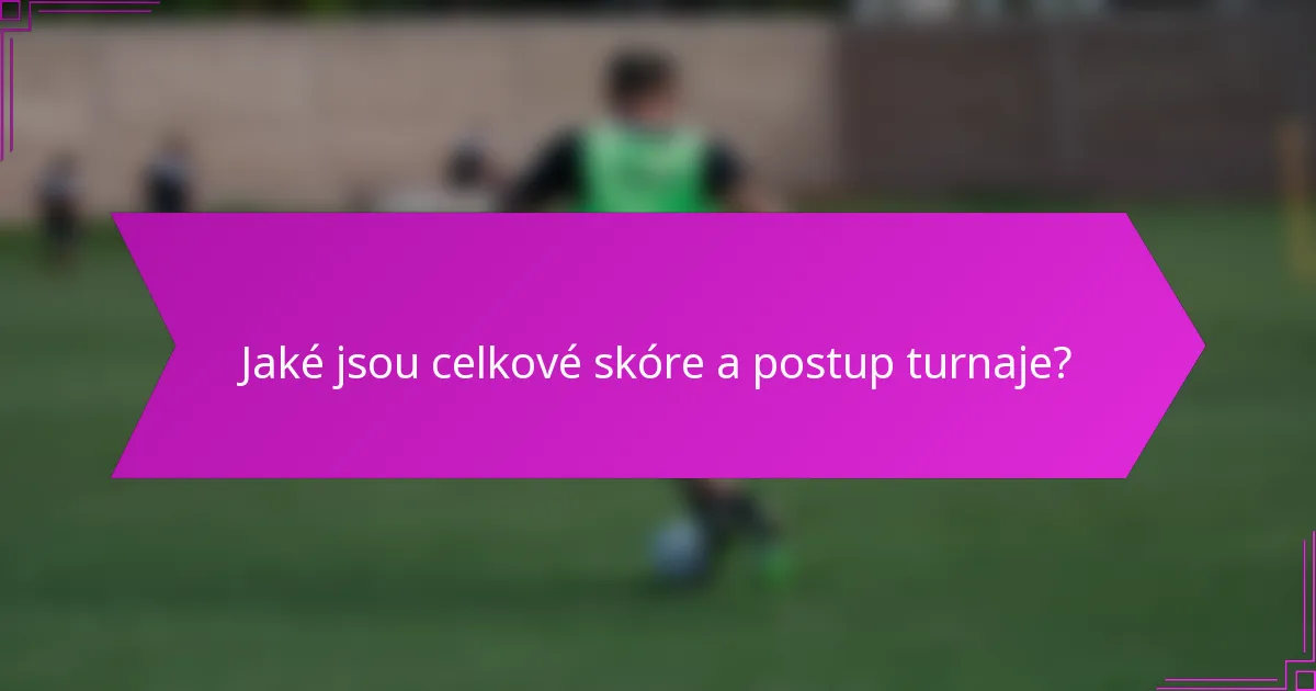 Jaké jsou celkové skóre a postup turnaje?